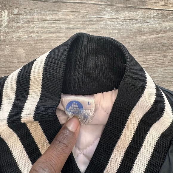 Vintage 80s Chevy Chevrolet Heartbeat America Black‎ Mens L Satin Bomber Jacket - Picture 3 of 6